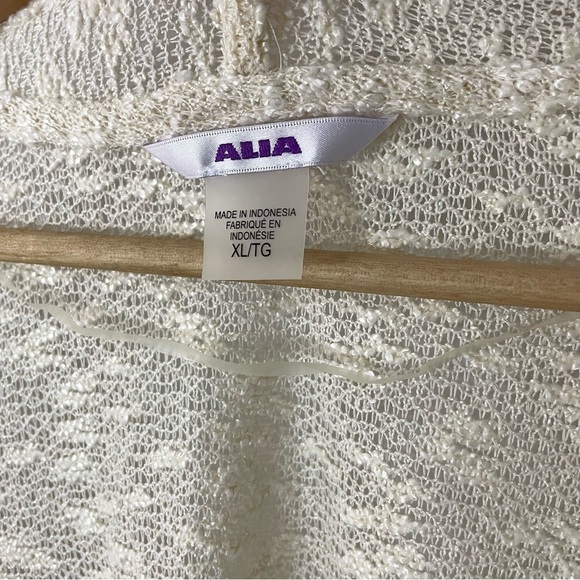 Alia Lightweight Sleeveless Cardigan Sz XL Cream Beige Knit Summer Boho Sweater - Picture 9 of 10